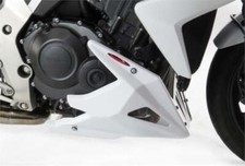 Fits Honda CB1000R   2008-2017  Belly Pan  Gloss White with Silver  Mesh by powe