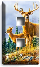 WILD WHITETAIL DEER BUCK LIGHT SWITCH WALL PLATE OUTLET HUNTING CABIN ROOM DECOR