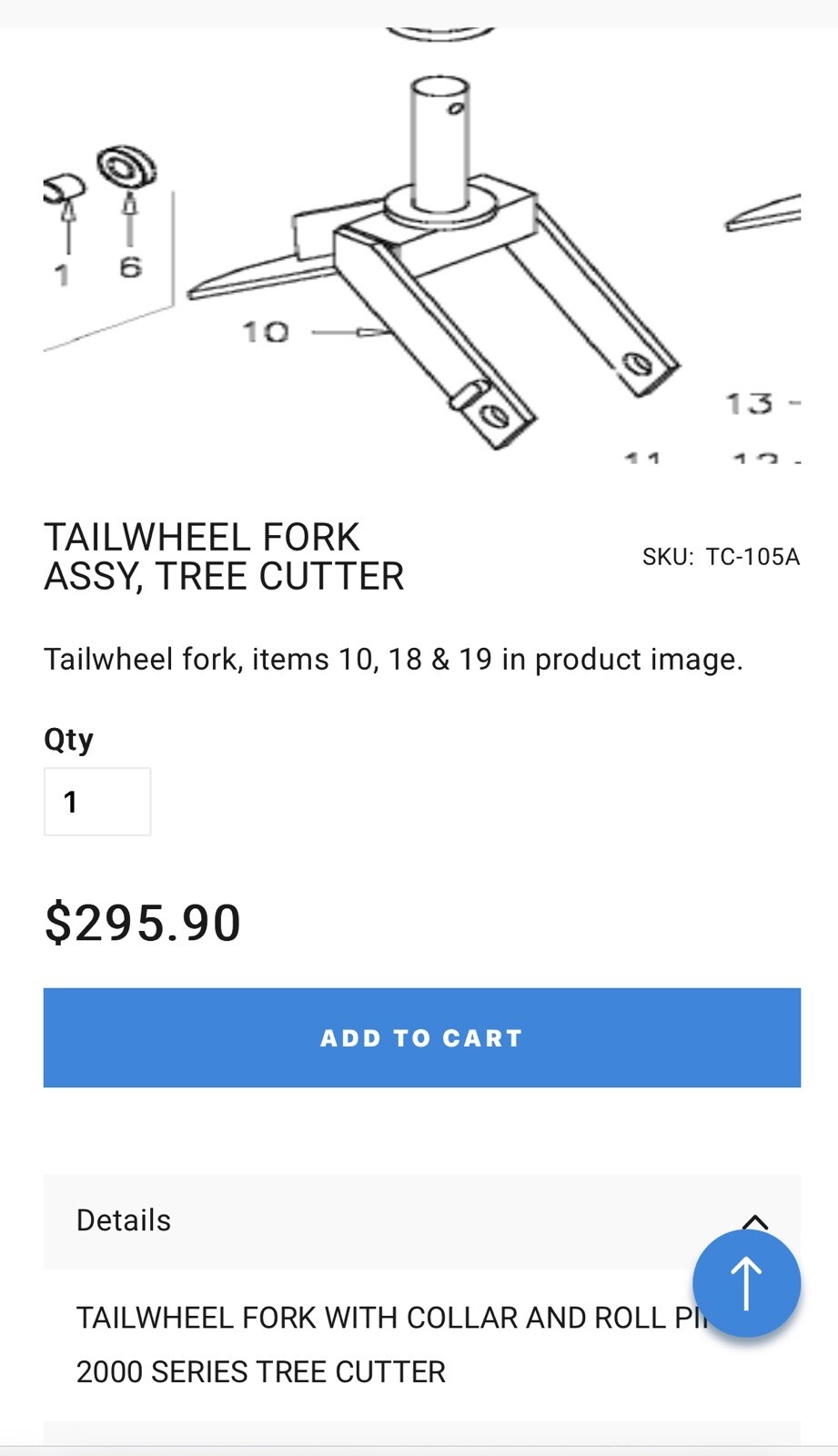 Brown Tree Cutter 2000 Series tail wheel Fork TC105A eBay