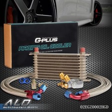 10 Row AN10 Universal Aluminum Engine Oil Cooler + Thermostat Adaptor Kit New