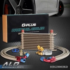 10 Row AN10 Universal Aluminum Engine Oil Cooler + Thermostat Adaptor Kit New