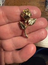 Goldtone Rose Tie Tac Lapel Pin