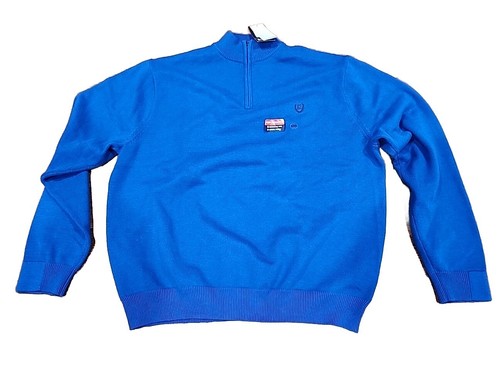 Chaps Coolmax Bright Blue 1/4 Zip Pullover Sweatshirt Mens Size 2XL NEW ...