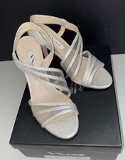 Women's Nina "Vitalia" Formal Dress Sandal Heels Shoes Silver Wonderland 7M NEW