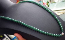 Video Certified Green Natural A JADE Jadeite Beads Necklace 27 inches 651228 TN