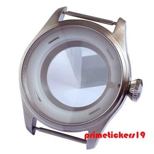 43mm Big Pilot Watch Case Sapphire Fit NH35 NH36 ETA2824 PT5000 Transparent Back