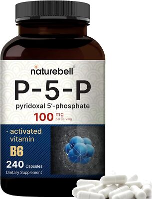 Vitamin B6 P5p Capsules 240 Count Activated Pyridoxal 5 Phosphate 100Mg Daily...