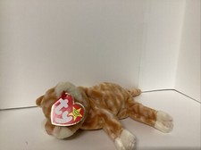 TY Beanie Baby Original- AMBER the Gold Tabby Cat - reg korea