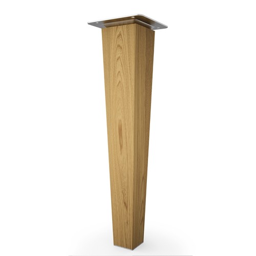 4x sossai® Eckige Holzfüße Eiche Gerade Ausführung Tischbeine Holz Möbelbeine - Bild 14 von 15