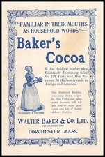 1908 Walter Baker & Co. Dorchester Massachusetts Baker's Cocoa Vintage Print Ad