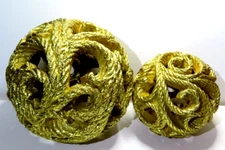 Large Spheres Gold Decorative Resin Balls Orbs Home Decor Tabletop Art - 7" & 5"