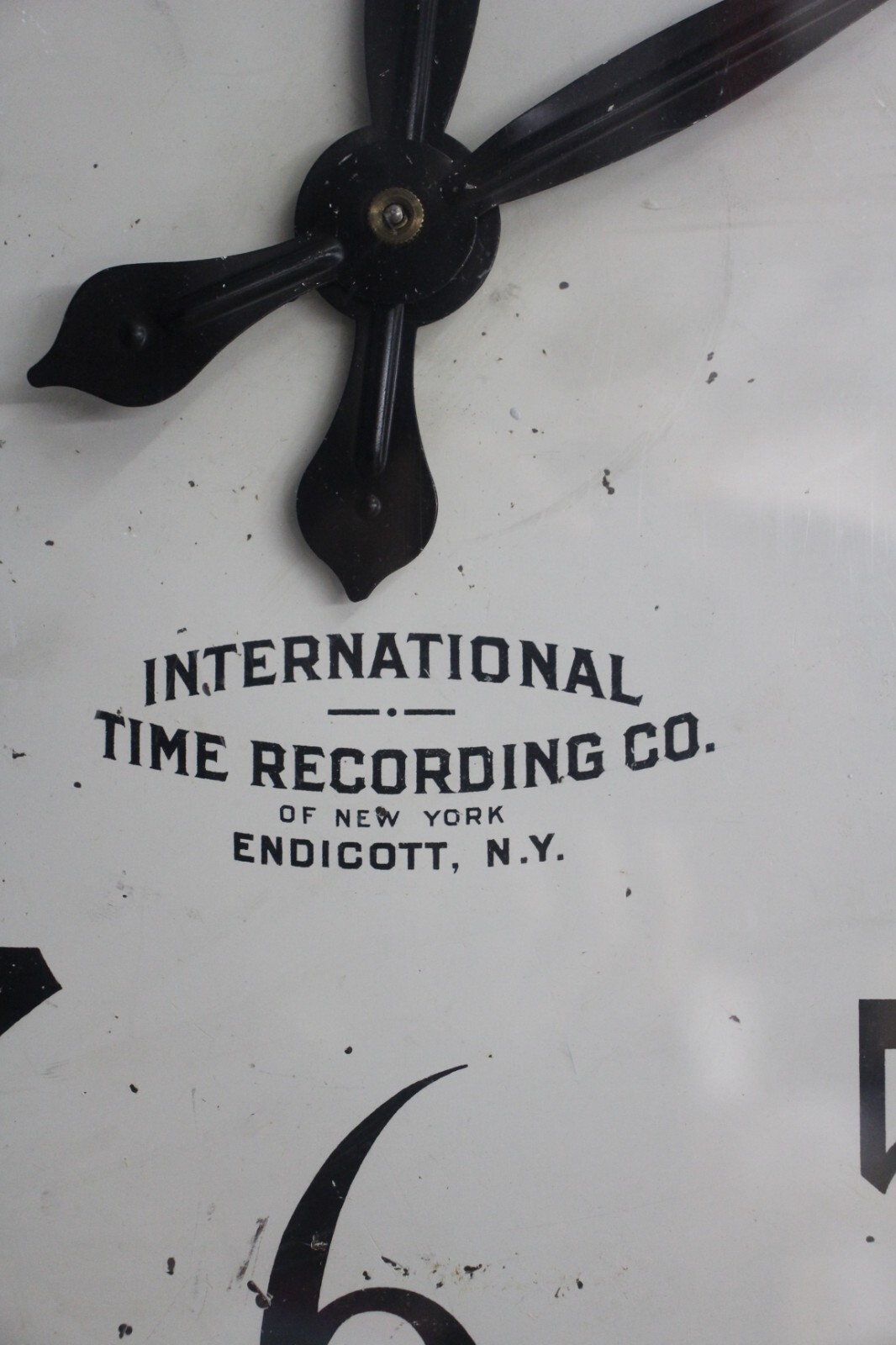International Time Recording Company Clock Two Sided Flange Endicott