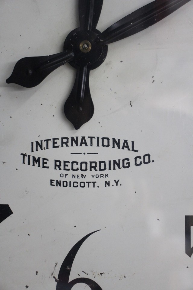 International Time Recording Company Clock Two Sided Flange Endicott