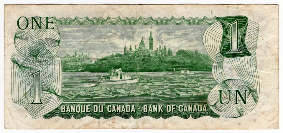 BANK OF CANADA ONE DOLLAR BILL GREAT SHAPE RARE $1 SERIES 1973 OTTAWA GM0036910 - Image 2 of 2