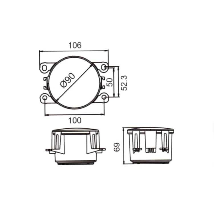 2St 18 LED Auto Tagfahrlicht klarglas schwarz RUND 9cm 12V universal &Dimmbar D - Bild 4 von 4