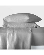 Casaluna  King Size Washed Well-being Hemp Sheet Set Gray