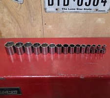 Craftsman USA 1/2" Dr SAE 15pc Chrome Socket Set 6pt 3/8" - 1-1/4" Mostly G