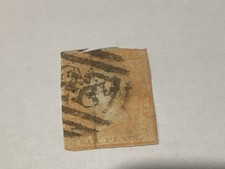 Victoria 6d light orange used SS#5 imperf Barrel nice cancel rough top