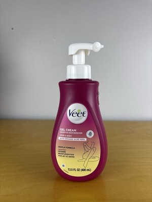 Veet Gel Cream Sensitive Hair Remover Legs & Body Raspberry Violet 13.5 fl oz