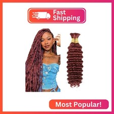 Color 33 Boho Human Hair 24 24 Inch Deep Wave Bulk 33 Braiding Hair Deep Curly R