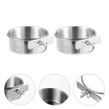 3 Pcs Bird Feeding Box Feeder Bowl Cage Parrot Feeders Metal Bowls
