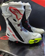 Alpinestars Supertech R Vented Race Boots Size 43 White Used