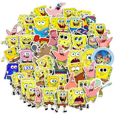 50x SPONGEBOB Schwammkopf Sticker Deko Aufkleber Stickers Cartoon Comic Kult