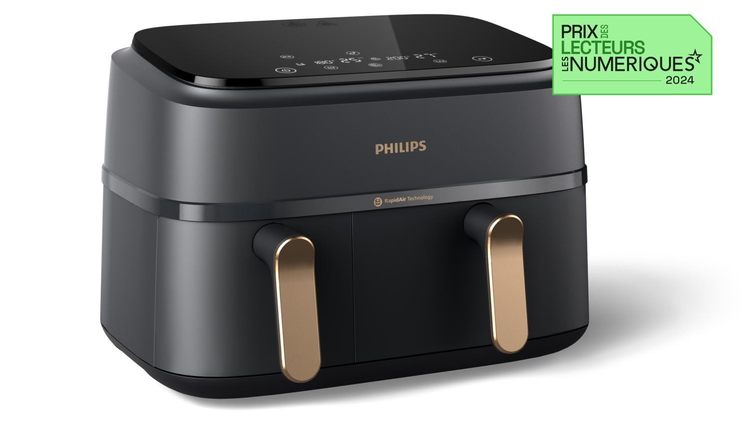 Philips Friggitrice ad Aria Air Fryer 2750W 9L Dual Zone Grey Copper NA352 - Immagine 3
