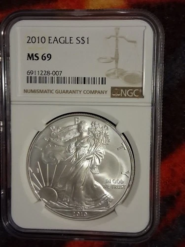 2010 AMERICAN SILVER EAGLE COIN $1 NGC MS69 BROWN LABEL SKU 8139813-100