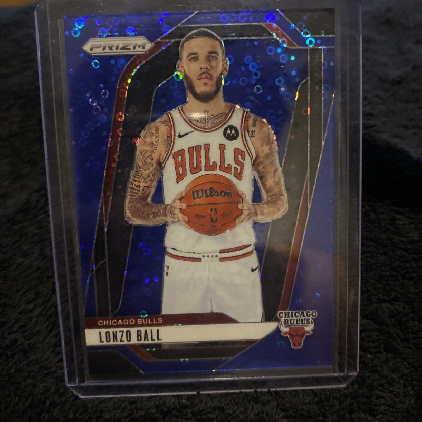 2024-25 Panini Prizm Lonzo Ball Blue Disco 75/150 Chicago Bulls NBA Card