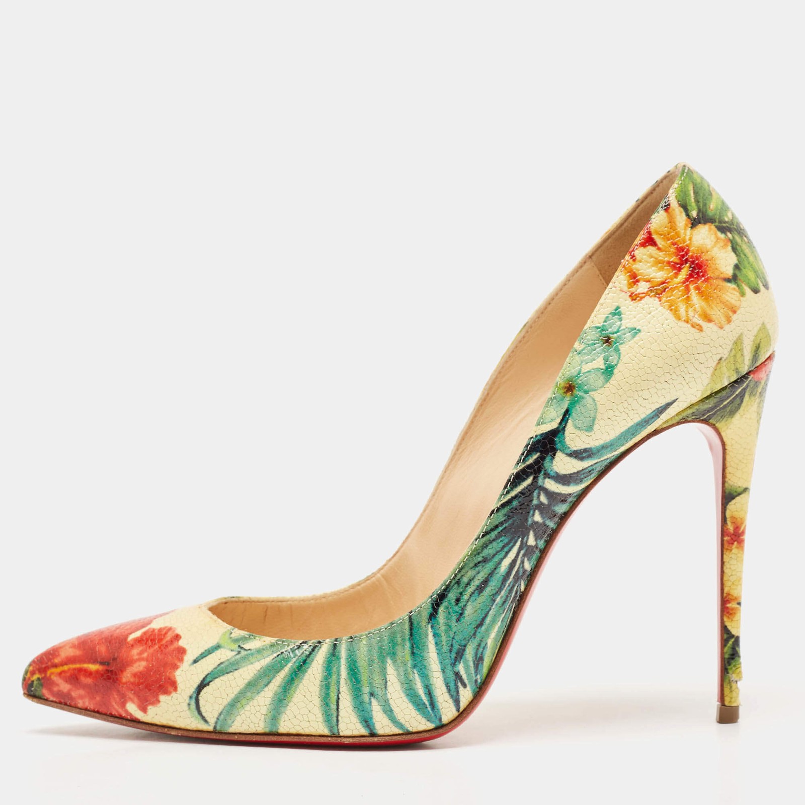 Christian Louboutin Multicolor Leather Follies Pumps Size 385