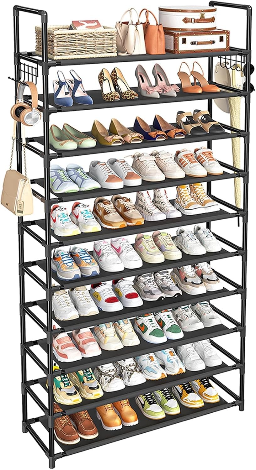 Large Capacity Shoe Rack Organizer Holds 40 Pairs - Tall Storage Shelf