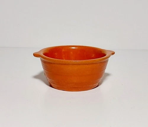 Orange Pacific And Burgundy Bauer Pottery Ramekins