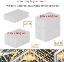 Polycarbonate Greenhouse Panels 14 Pack 4MM Twin-Wall 150 x 60.5cm Furniture DIY