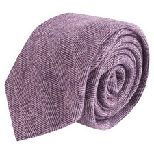 Purple Herringbone Wool Tie, Mens Necktie
