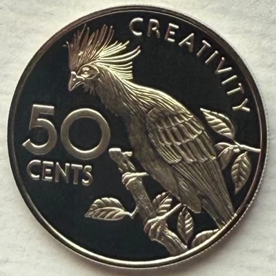 GUYANA 50 CENTS 1976 PROOF Hoatzin 10th Anniversary of Independence - Image 1 of 2