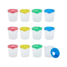Juvale 12 Pack No Spill Paint Cups With Lids for Kids, Arts and Cra... Fast Ship