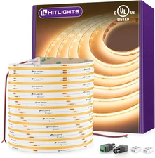 COB LED Strip Lights Warm White 2700K, 32.8Ft Premium High Density 24V Tape Ligh