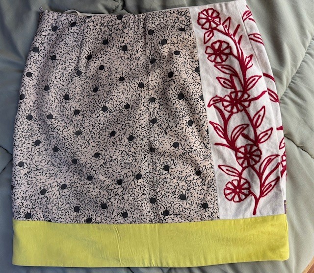 Leif Notes Beaded Embroidered Patchwork Skirt Bri… - image 9