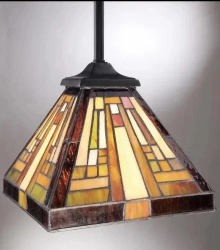 Quoizel Stephen Mini Pendant, Vintage Bronze - TFST1508VB Tiffany Style MCM- NEW - Picture 2 of 7