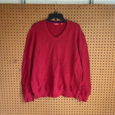 IZOD Men  s V-Neck Ribbed Pullover Jumper Sweater Red Size XL