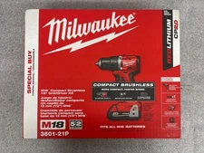 Milwaukee 3601-21P M18 18V Compact Brushless 1/2" Cordless Drill/Driver Kit NEW!