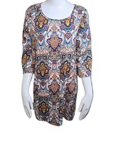 Fashion Fuse Womens Size L Mini Dres Colorful Festival Event Lightweight Summer