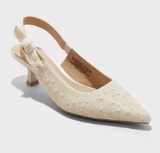 A New Day Milan Pearl Slingback Heels - Size 9
