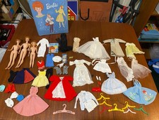 Lotto bambole Barbie Midge Skipper vintage anni 60 con custodia e vestiti Mattel