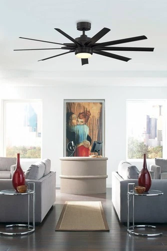 56" Fanimation Odyn Custom Black LED Smart Ceiling Fan - Picture 5 of 9