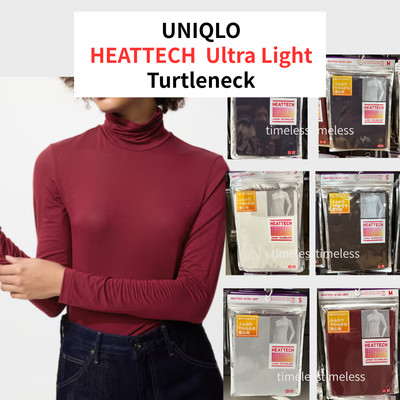 UNIQLO HEATTECH Ultra Light Turtleneck T Women 8 Colors XS~3XL New