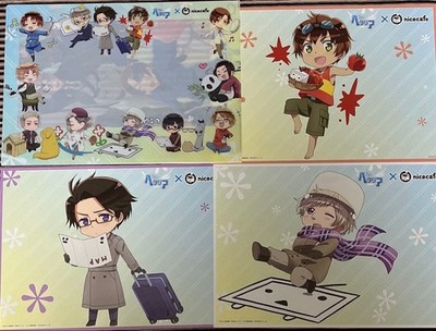 Premium Hetalia Nico Cafe Lunch Mat + Clear File Set, Spain, Austria, Russia