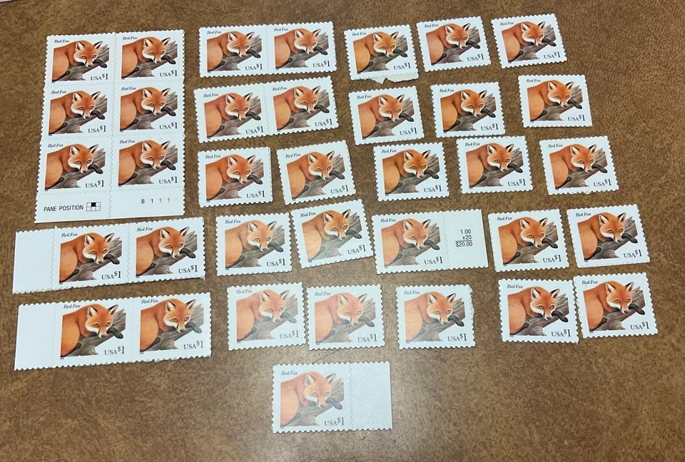 Estampilla de Estados Unidos Scott #3036 Red Fox $1 XF MNH - 50 singles Foto 3 de 3