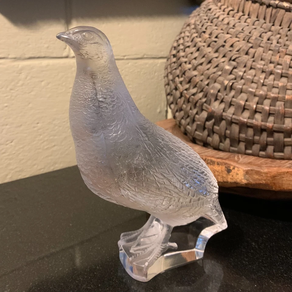 Estatuilla esmerilada perdiz de pie René Lalique Perdrix Debout 7" excelente Foto 2 de 4